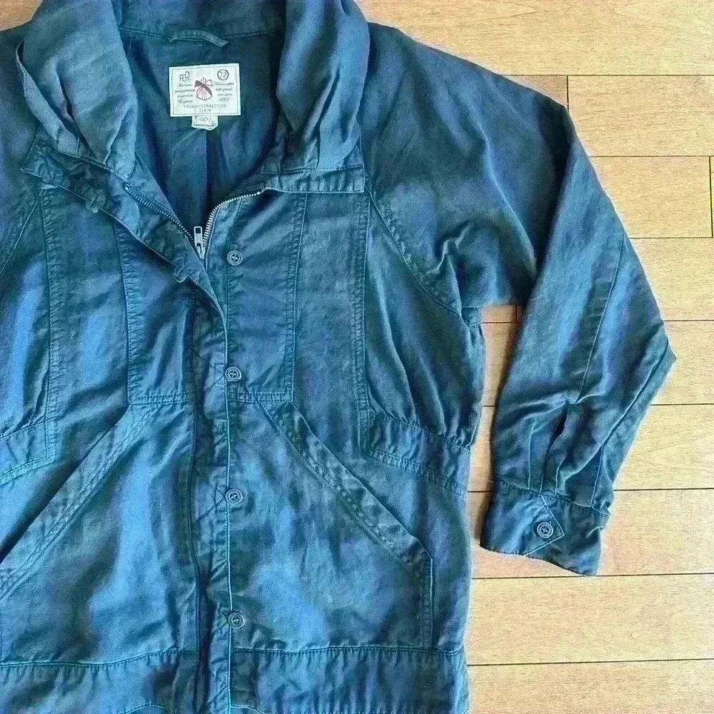 French Connection | Linen and cotton grey slate colored jacket size 4 small - Picture 2 of 7
